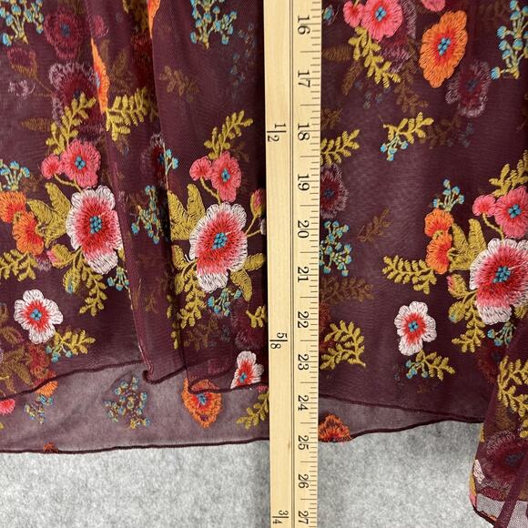 Anthropologie Feather Bone Giralda Top Womens Medium Floral Embroidered Fairy - Picture 11 of 16